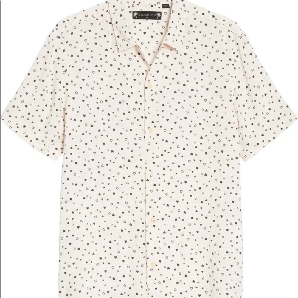 All Saints Amore Camp Collar Button Down - L